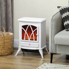 Fireplace Log Burning Flame Effect Electric Stove Standing Fan Heater