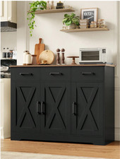 White Brown Sideboard Cabinet