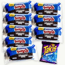 Hostess Suzy Q's Cakes 2.6oz (8 packs) - Takis Blue Heat 3.25oz - 9 Items