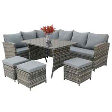 Rattan Garden 9 Seater Lounger