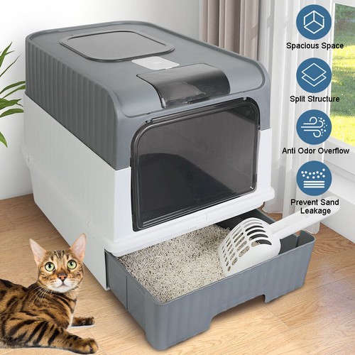 Large cat litter box self - litter,
