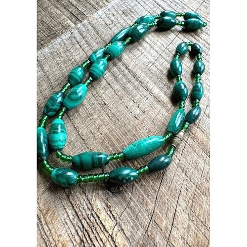 Vintage emerald green - green, beaded