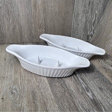 Set of 2- White Baked