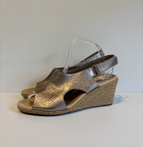 Clarks gold leather slingback - gold,
