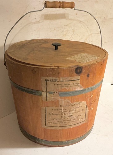 Antique staved wooden shaker - staved,