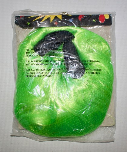 Green horned wig - green,
