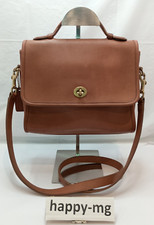 Old Coach 9870 Shoulder bag turn lock Brown leather Vintage Ladies Used