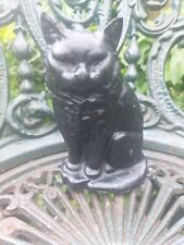 Vtg Old Cast Iron Black Cat Door Stop Porter Interior Design Garden Lovely Lucky
