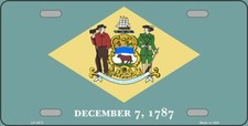 DELAWARE STATE FLAG METAL AUTO