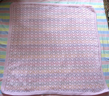 Knitted Pink Lacey Baby Pram