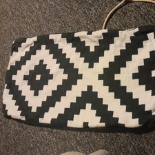 Black And White Block Detail Cushion Covers (One Small Stain) Good Condition