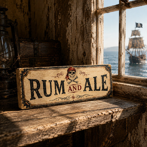 Rum ale wooden sign vintage - wooden,