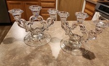 Vintage Pair Etched Clear