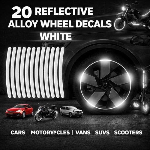 20pcs white reflective alloy - white,