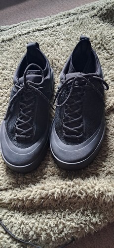 Zara black suede trainer shoe - black,