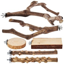 6 Pieces Natural Wood Bird