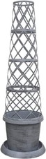Flower Tower Pot Modern Grey