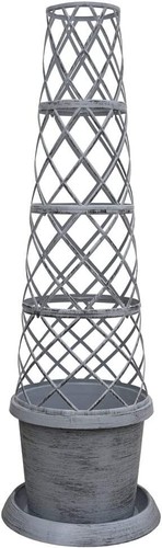 Flower tower pot modern grey - tower,