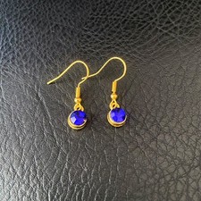 Women's Sparkly Yellow Gold Plated Round Water Drop Pair Earrings Jewellery UK