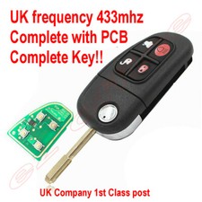 For Jaguar X Type S Type XJ XJR 4 Button Car Remote Key FOB 433MHz & Uncut Blade