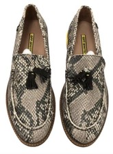 Brand New Off White  Slip On Men Snakeskin Pattern Brown Loafer Size UK 8 EU 42