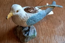 Vintage Painted Cast Metal Novelty Seagull Pin Cushion