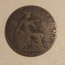 George V 1925 half penny coin