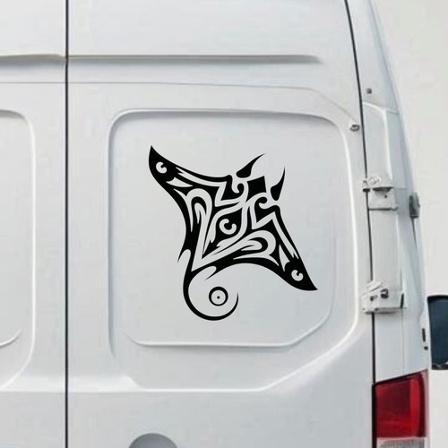 Tribal mantaray decal ocean - decal,