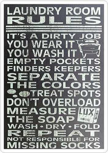 Laundry rules metal retro - rules,