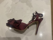 Ladies Roland Cartier Platform Stiletto Shoes Maroon Burgundy  