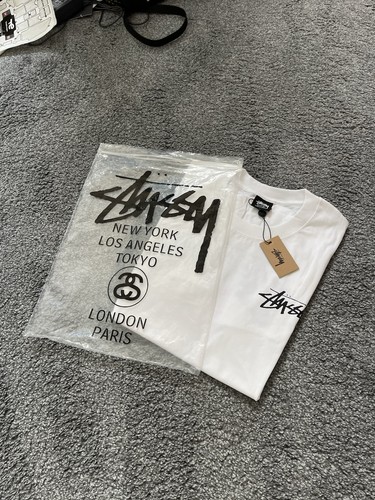 Stüssy white red - stüssy, tee