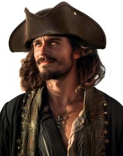 Authentic Brown Pirate Hat for