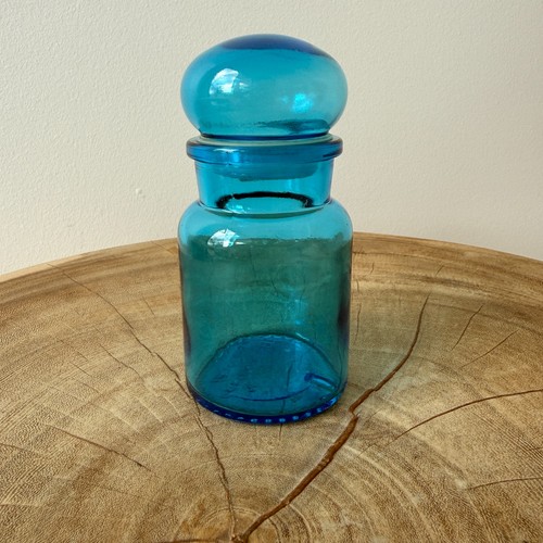 Vintage blue glass apothecary - glass,
