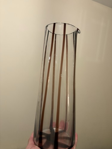 Handmade smoked glass - , vase