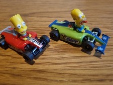2 Micro Scalextric Cars THE SIMPSONS Homer & Bart