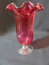 English Ruby Glass Celery Jar
