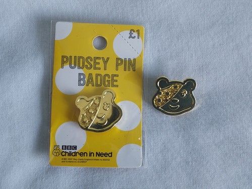 Pudsey bear gold enamel pin - bear,