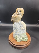 Border Fine Arts Tawny Owl On Milestone Ornament On Plinth, Ray Ayres 1988
