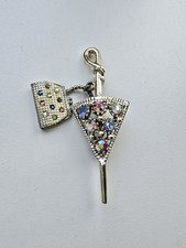 Vintage Rhinestone Umbrella and Bag Brooch Pin Badge Costume Jewellery