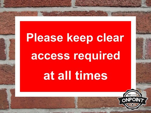 Keep clear access required - clear,