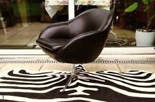 Overman Pod Mid Century Black Swivel Lounge Chair.