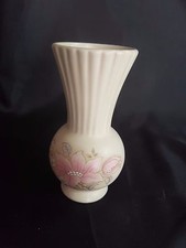 Aldridge Pottery White Ornamental Vase with Flowers in Pastel Colours
