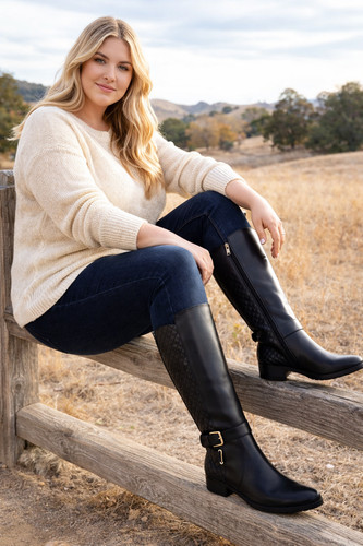Wide calf boot naz black - naz,