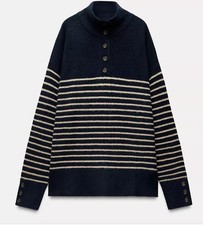 Zara Blue Beige Stripped Long