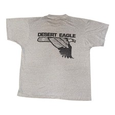 Single Stitch T Shirt Size XL Grey Vintage 90s Magnum Research Desert Eagle