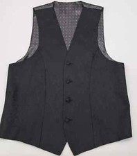 Black Or Cream Paisley Pattern Waistcoats For Men Size XS to 3XL