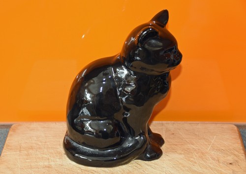 Sylvac black glossy cat 5 - cat, 17.5