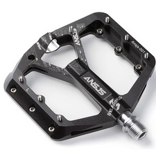 2x Mountain Bike Pedals Ansjs Bike Pedals 3 Bearings Flat Pedals 9/16” Black