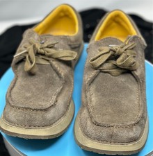 The Art Company Light Brown Suede Square Toe Lace Up Shoes Labelled Size 41