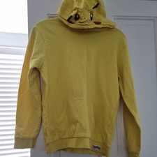 Pokémon Yellow Hoodie Kids, Pikachu Sweatshirt Cotton with 3D Ears Boys Teens